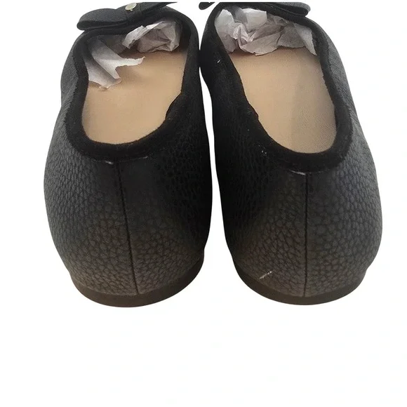 Ted Baker Allyson Bow Leather Ballerina Flats Black EU 39.5 US 9.5 NWOT - Picture 9 of 11